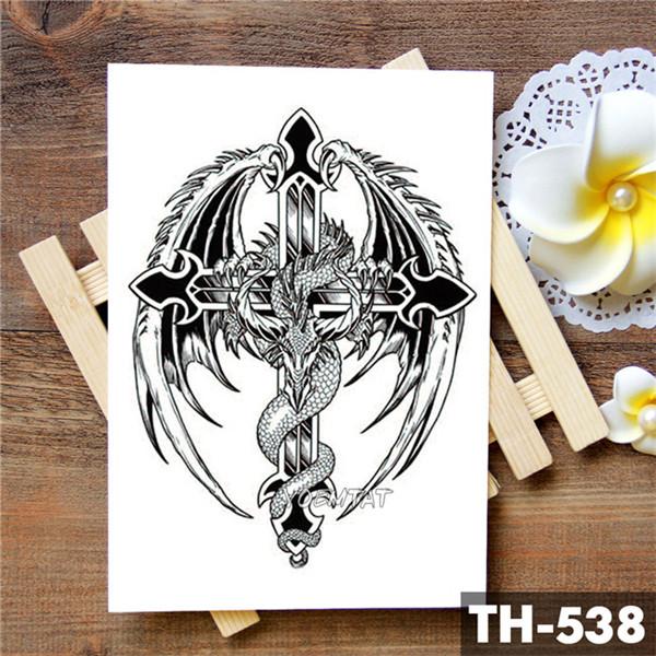 Wing Holy Angel Waterproof Temporary Tattoo Sticker Brave knight Warrior Flash Tattoos Body Art Arm Fake Tatoo