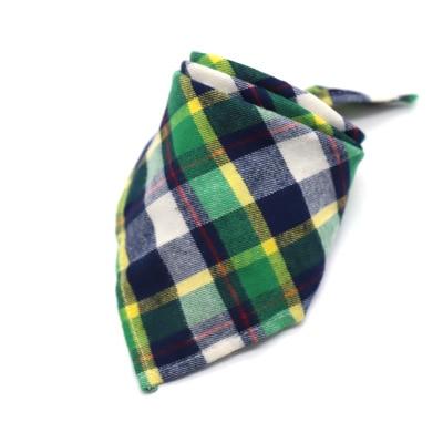 Reversible Dog Bandana Cotton linen Plaid Pet Bandana Scarf Bow ties Collar Square Triangular bondage for dog cat Accessories