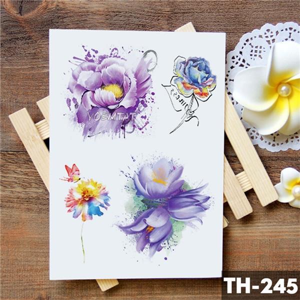 Dream catcher Moon Lotus Flower Temporary Tattoo Sticker Peony Snake Owl Fox Flash Tattoos Small Body Art Waterproof Tatoo