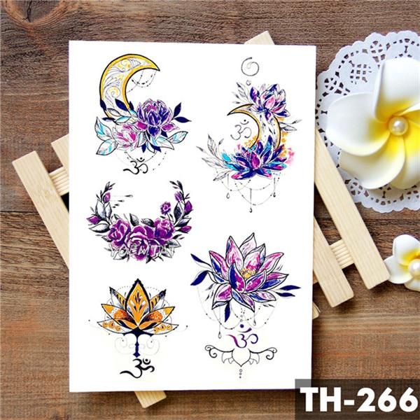 Dream catcher Moon Lotus Flower Temporary Tattoo Sticker Peony Snake Owl Fox Flash Tattoos Small Body Art Waterproof Tatoo