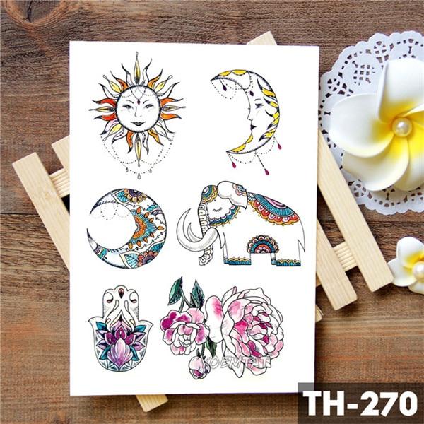 Dream catcher Moon Lotus Flower Temporary Tattoo Sticker Peony Snake Owl Fox Flash Tattoos Small Body Art Waterproof Tatoo