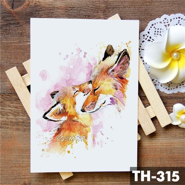 Dream catcher Moon Lotus Flower Temporary Tattoo Sticker Peony Snake Owl Fox Flash Tattoos Small Body Art Waterproof Tatoo