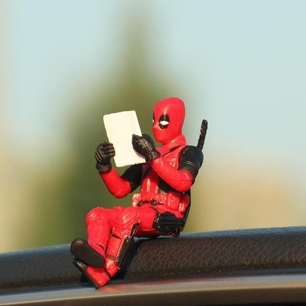 Marvel X-Men Deadpool Personality Car Ornament Action Figure Sitting Model Anime Mini Doll Car Decoration Car Accessories