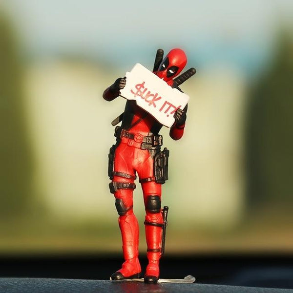 Marvel X-Men Deadpool Personality Car Ornament Action Figure Sitting Model Anime Mini Doll Car Decoration Car Accessories