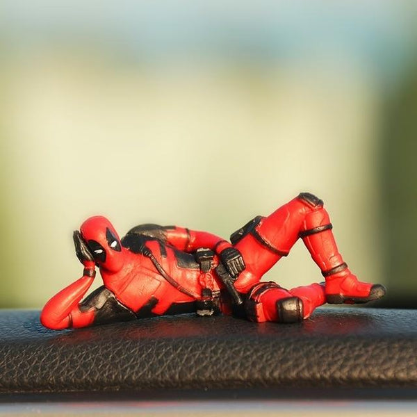 Marvel X-Men Deadpool Personality Car Ornament Action Figure Sitting Model Anime Mini Doll Car Decoration Car Accessories