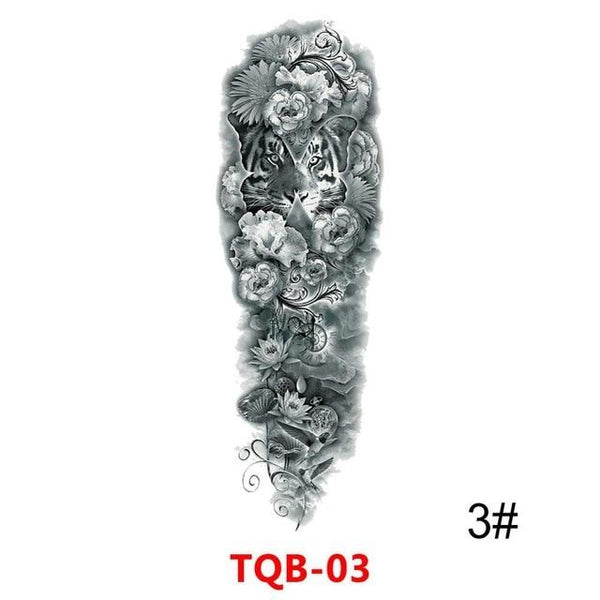 Sexy Skull Women Body Art Flash Waterproof Tattoo Stickers 48*17CM Big Temporary Tattoo Full Arm Sleeve Tatto Men Girl #288345