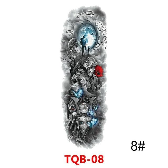 Sexy Skull Women Body Art Flash Waterproof Tattoo Stickers 48*17CM Big Temporary Tattoo Full Arm Sleeve Tatto Men Girl #288345