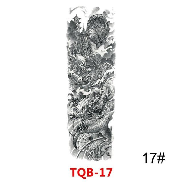 Sexy Skull Women Body Art Flash Waterproof Tattoo Stickers 48*17CM Big Temporary Tattoo Full Arm Sleeve Tatto Men Girl #288345