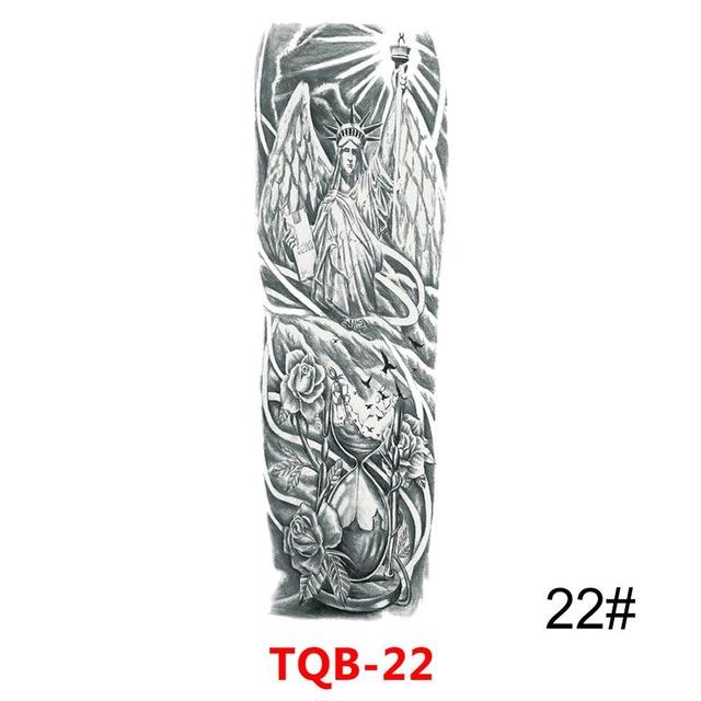 Sexy Skull Women Body Art Flash Waterproof Tattoo Stickers 48*17CM Big Temporary Tattoo Full Arm Sleeve Tatto Men Girl #288345