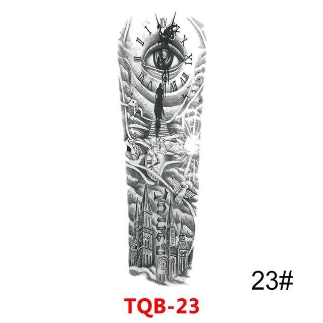 Sexy Skull Women Body Art Flash Waterproof Tattoo Stickers 48*17CM Big Temporary Tattoo Full Arm Sleeve Tatto Men Girl #288345