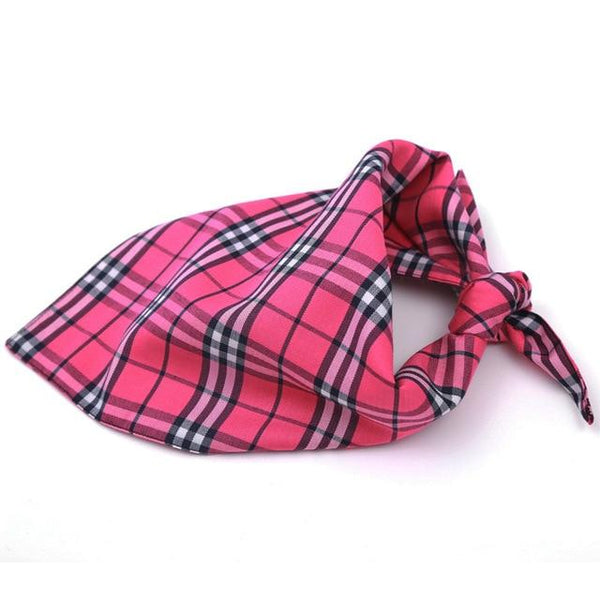 Fashionable Plaid Printed Dog Bandana Pet Scarf Dog Bibs Triangular Bandage for Puppies Medium Large Dogs Pet Accessories