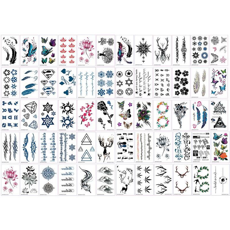 60 PCS Per Hot Small Sexy Lips Leaf Black Cartoon Set Waterproof Tattoo Sticker Body Art Sticker For Male And Female