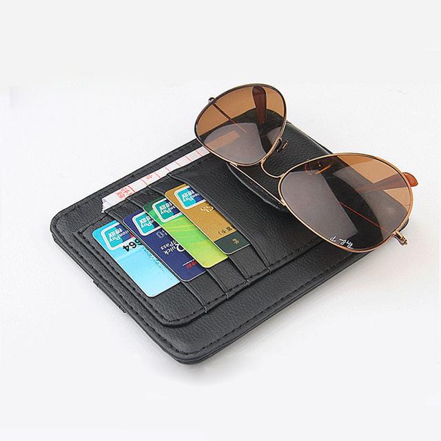 Tancredy Sun Visor Multifunction PU Car Card Package Holder Glasses Storage Organizer Car Hanging Bag Auto Accessories Pocket