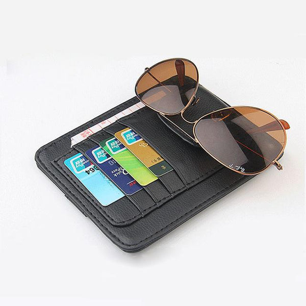 Tancredy Sun Visor Multifunction PU Car Card Package Holder Glasses Storage Organizer Car Hanging Bag Auto Accessories Pocket