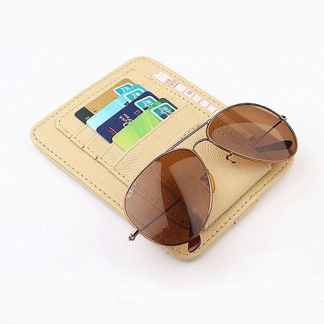 Tancredy Sun Visor Multifunction PU Car Card Package Holder Glasses Storage Organizer Car Hanging Bag Auto Accessories Pocket