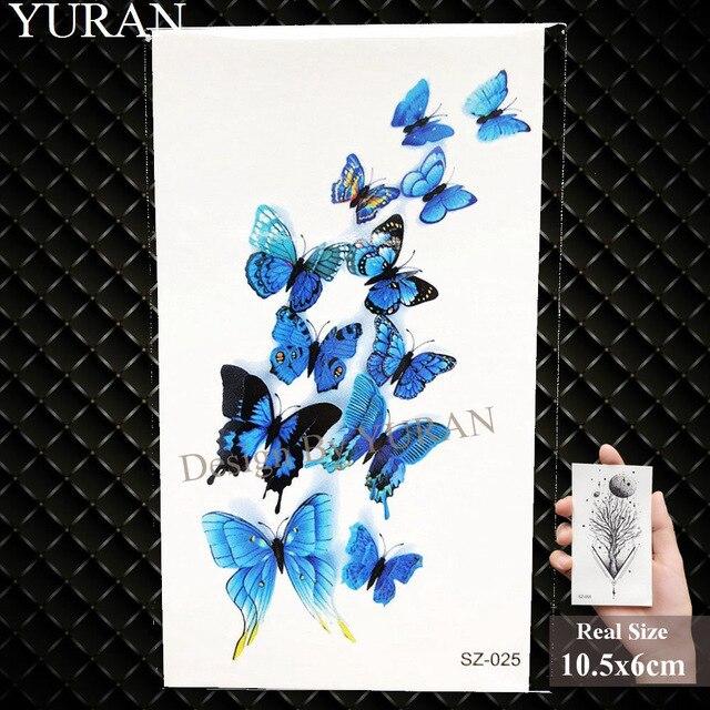 YURAN Flash Lovely Lavender Flower Tattoo Stickers Kids Arm Lotus Cartoon Temporary Tattoo Children Art Fake Tatoos Women Xmas