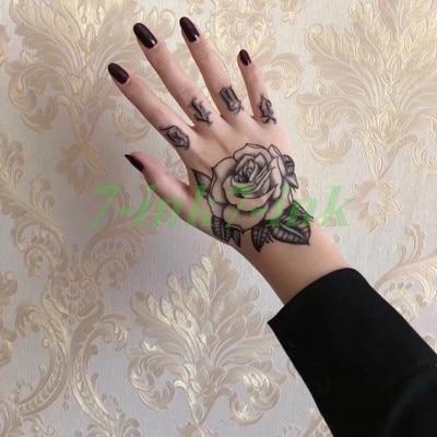 Waterproof Temporary tatoo sticker Hand Painted Cool Dark skull face letter Water Transfer fake tatoo flash tatto for men women