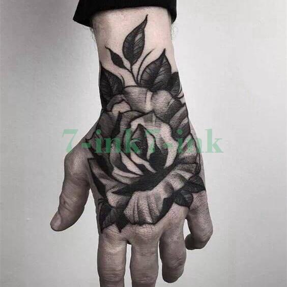 Waterproof Temporary tatoo sticker Hand Painted Cool Dark skull face letter Water Transfer fake tatoo flash tatto for men women