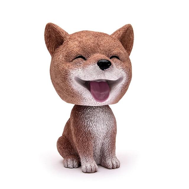 Shaking Head Dog Ornament Resin Cute Nodding Decoration Gift For Car Interior Home Room XR657