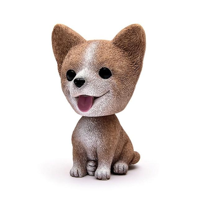Shaking Head Dog Ornament Resin Cute Nodding Decoration Gift For Car Interior Home Room XR657
