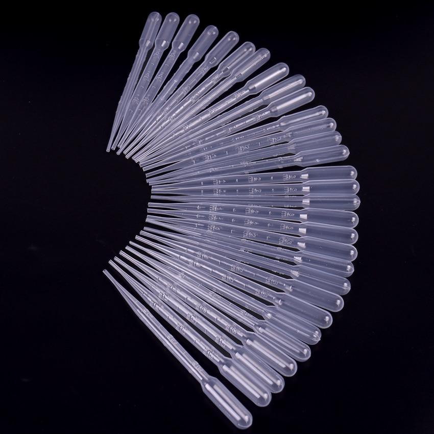 100PCS 3ML Transparent Pipettes Disposable Safe Plastic Eye Dropper Transfer Graduated Pipettes for Lab Experiment Supplies