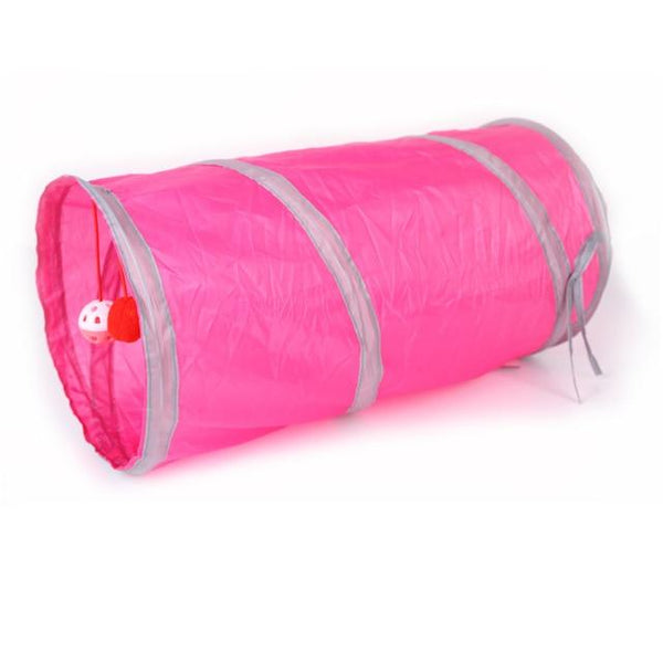 Cat Tunnel Toy Pet Tunnels and Tubes Peep Hole Design Collapsible 2 holes With Bells Play Fun 6 Color Toy with Crinkle