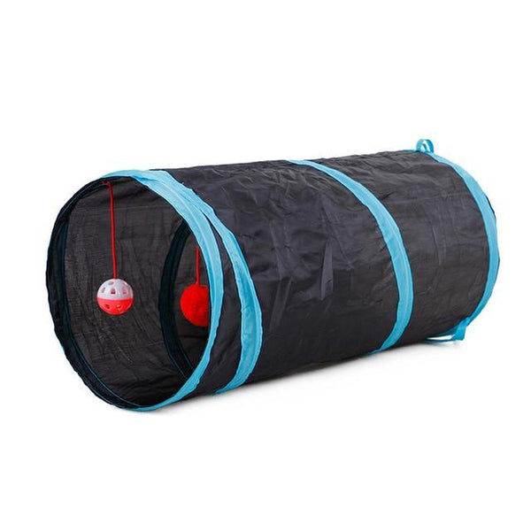 Cat Tunnel Toy Pet Tunnels and Tubes Peep Hole Design Collapsible 2 holes With Bells Play Fun 6 Color Toy with Crinkle