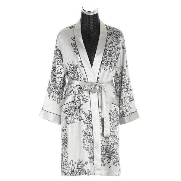 Mens Silk Kimono Robe Satin Dressing Gown Men's Bathrobe Men Peignoir Homme Long Sleeve Satin Sleepwear M-XXL