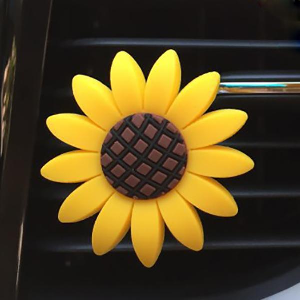 Car Accessories For Girls Air Freshener Cute Car Perfume Sunflower Vent Clip Car Fragrance Scent Diffuser Auto Interior Decor