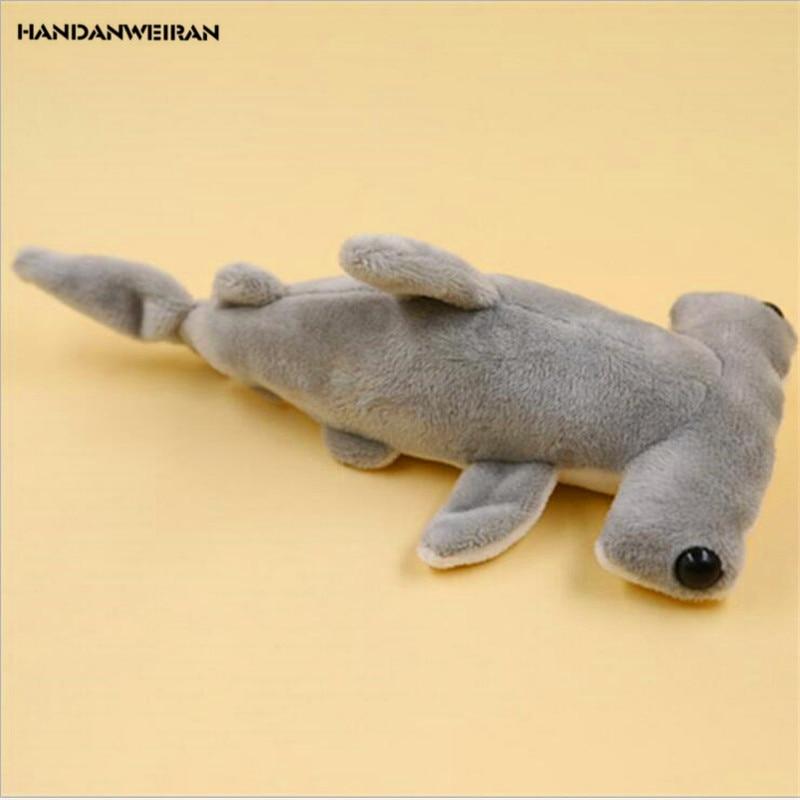 HANDANWEIRAN 1Pcs Hot Kawaii 20CM Cute Flat Shark Stuffed Toys Marine Series Pendants Plush Toy Dolls For Kids Gifts PP Cotton