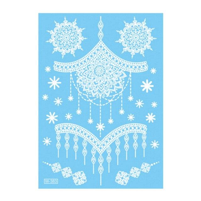 1PC Waterproof White Tatoo Hand Arm Flower Fake Tattoo Sticker Lace Bracelet Tattoo Wedding Makeup Temporary Tattoos