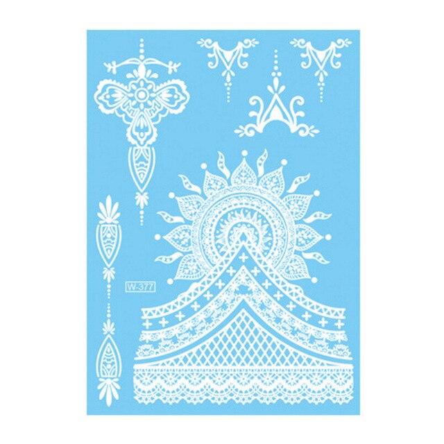 1PC Waterproof White Tatoo Hand Arm Flower Fake Tattoo Sticker Lace Bracelet Tattoo Wedding Makeup Temporary Tattoos