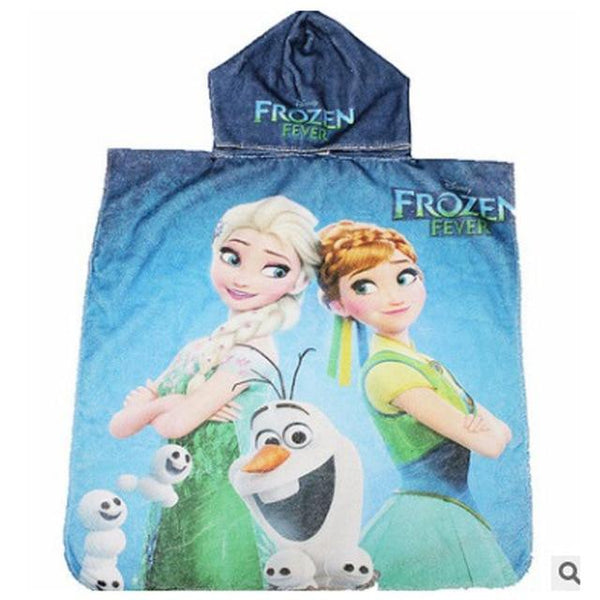 Elsa Princess Girl Hooded Beach Unicorn Baby Bathrobe Summer Shower Bath Towels Kids Swimming Poncho Cover Blanket Toalla Minnie