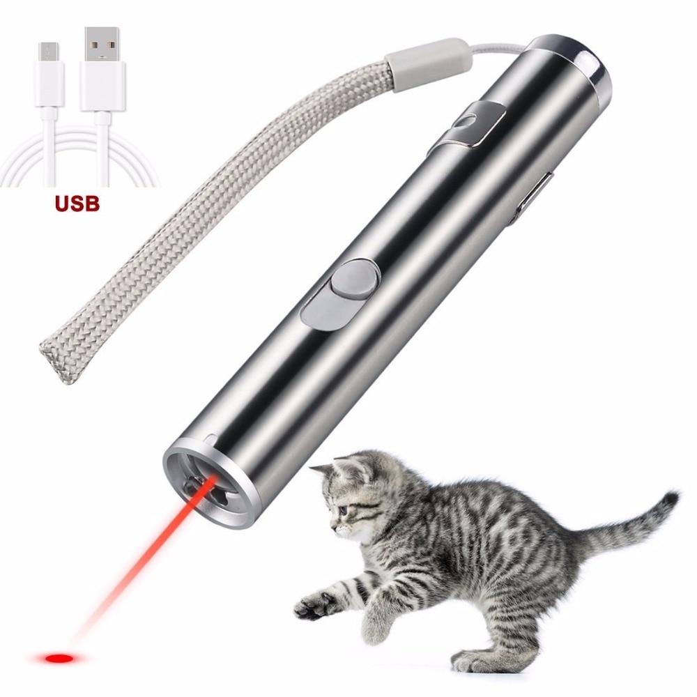 Cat Chaser Toys Laser Pointer 2 in 1 Multi Function Funny Cat Chaser Toys Interactive LED Light Training Exercise Training Tools