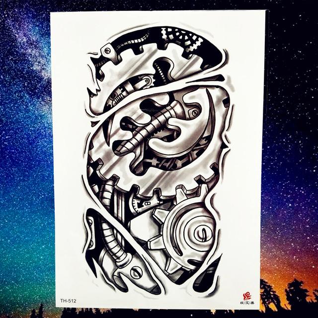 REJASKI Roar Wolf Moon Howl Forest Temporary Tattoo Sticker Arm Waterproof Tattoos Body Art Men Black Fake Tatoo