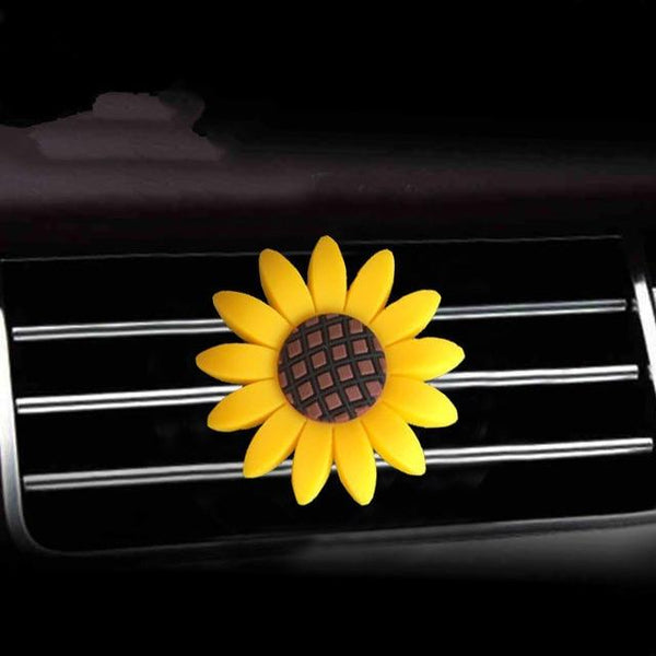 Car Accessories For Girls Air Freshener Cute Car Perfume Sunflower Vent Clip Car Fragrance Scent Diffuser Auto Interior Decor