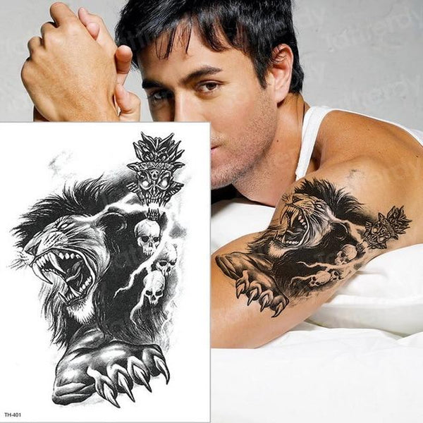 tattoo sleeve tattoo sticker men temporary tattoo wolf tatoo tiger cat swallow tattoos waterproof fake tatoo chest body art boys