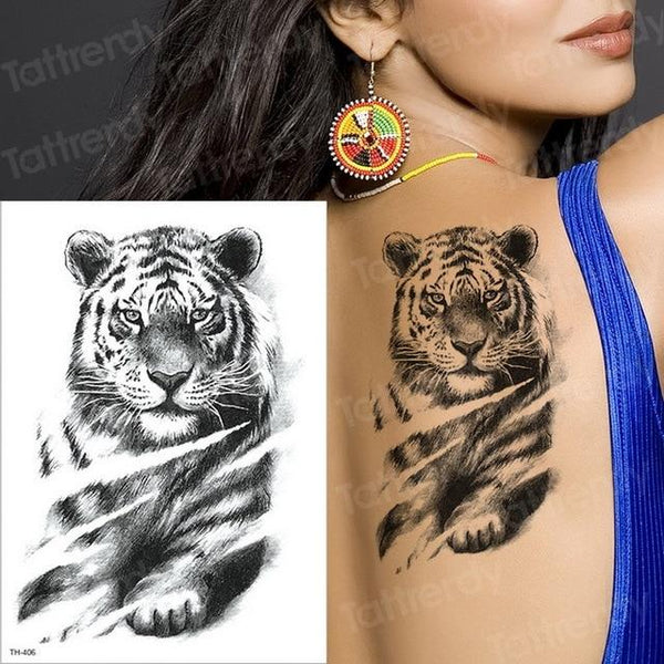 tattoo sleeve tattoo sticker men temporary tattoo wolf tatoo tiger cat swallow tattoos waterproof fake tatoo chest body art boys