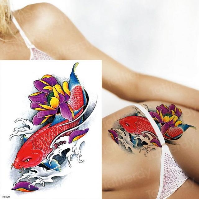 long lasting temporary tattoos animals lion head tattoo stickers body art waterproof tattoo fake forest black thigh tatoo leg
