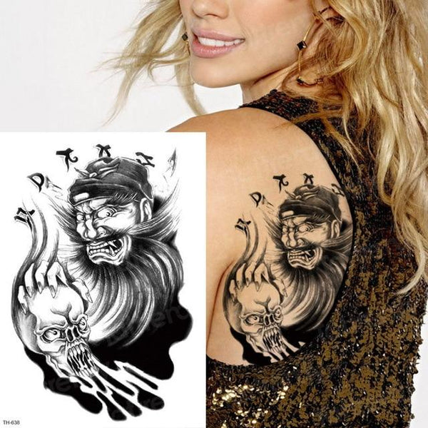 long lasting temporary tattoos animals lion head tattoo stickers body art waterproof tattoo fake forest black thigh tatoo leg