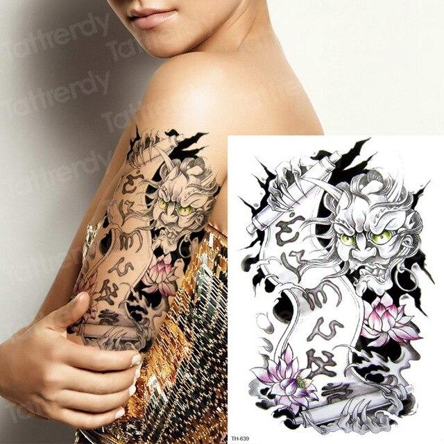 long lasting temporary tattoos animals lion head tattoo stickers body art waterproof tattoo fake forest black thigh tatoo leg