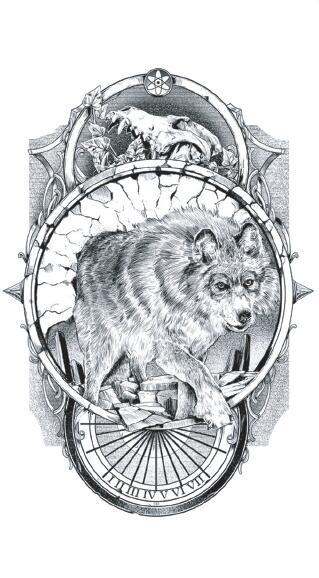 Waterproof Temporary Fake Tattoo Stickers Cool Grey Geometric Wolf Mountain Forest Design Body Art Make Up Tools