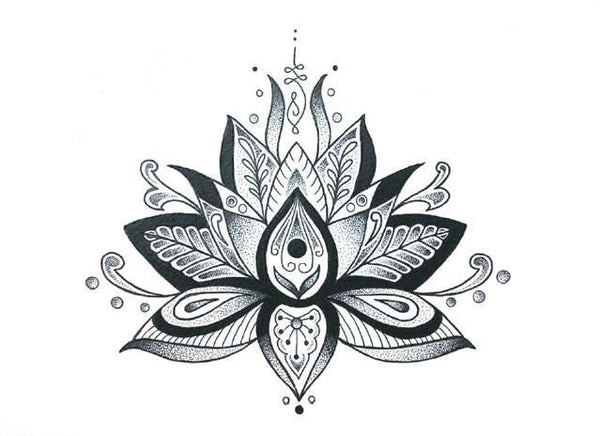 Lotus Flowers Big Temporary Tattoo Sticker Waterproof Women Girls Back Shoulder Chest Fake Tattoos 11X15cm