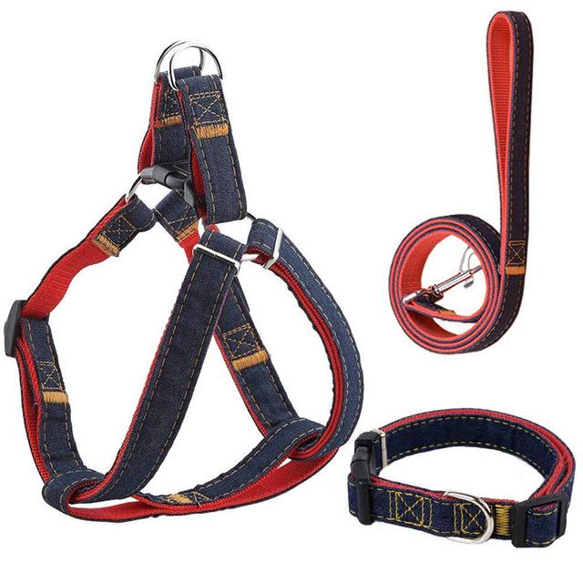 1 Set Nylon Adjustable Pet Puppy Dog Harness Safety Vehicular Lead Dog Leash Pet Walking Hand Strap Breast-band Belt Lead