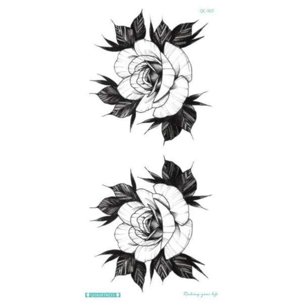 Fashion Colorful Flowers Tattoo Women New Waterproof Temporary Black Tattoo Sticker Body Art