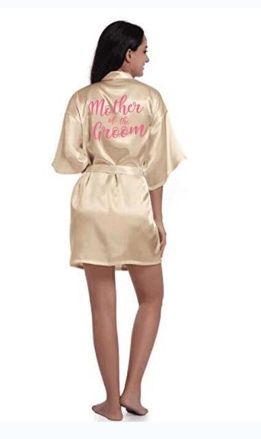 sexy champagne robe bride kimono satin robe women Bathrobe wedding robe sister mother of the bride groom bridesmaid robes