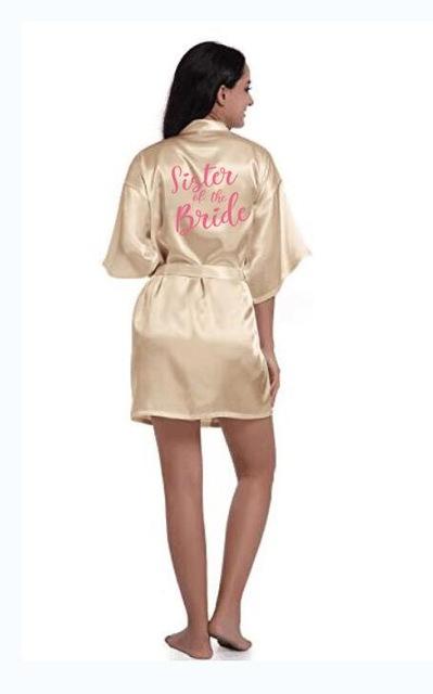 sexy champagne robe bride kimono satin robe women Bathrobe wedding robe sister mother of the bride groom bridesmaid robes
