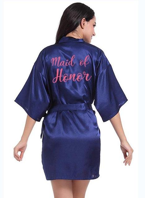 sexy champagne robe bride kimono satin robe women Bathrobe wedding robe sister mother of the bride groom bridesmaid robes