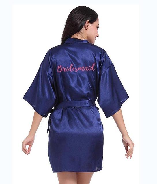 sexy champagne robe bride kimono satin robe women Bathrobe wedding robe sister mother of the bride groom bridesmaid robes
