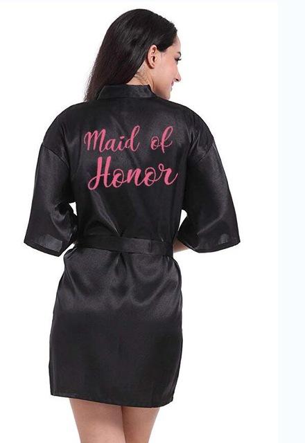 sexy champagne robe bride kimono satin robe women Bathrobe wedding robe sister mother of the bride groom bridesmaid robes